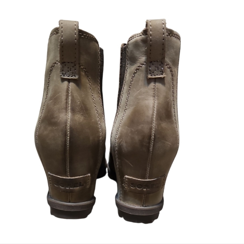 Sorel Joan Of Arctic Wedge II Chelsea Brown Ankle Boots - Picture 7 of 11